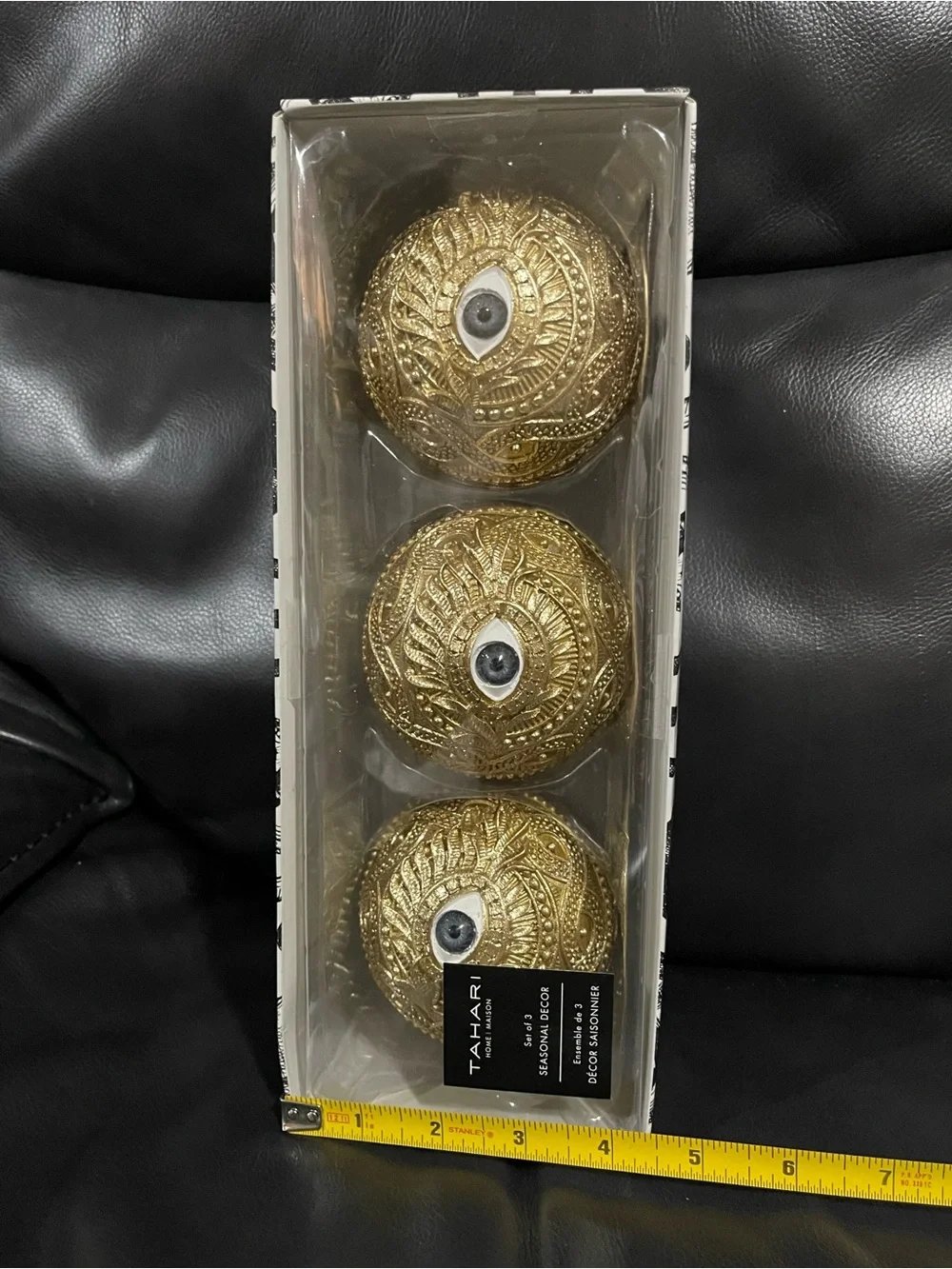 Tahari Gold Eye Decorative Orbs - Set of 3